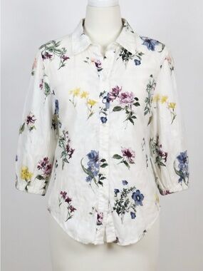 MNG by Mango Sz M BOTANIC-H - Button-down blouse - off-white Linen Blend